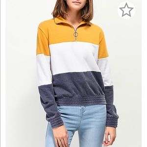 Zine quarter zip pullover color block x small